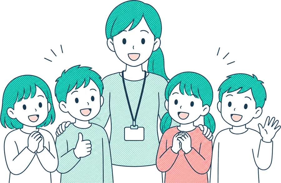 子どもに寄り添い共感するイラスト